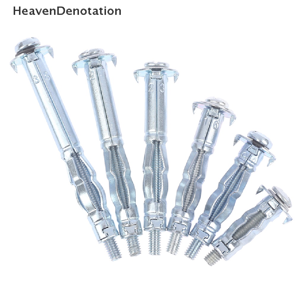 [HeavenDenotation] 10pcs M4 Berongga Dinding Logam Jangkar Kit Eternit Drywall Cavity Plug Dowel HDV