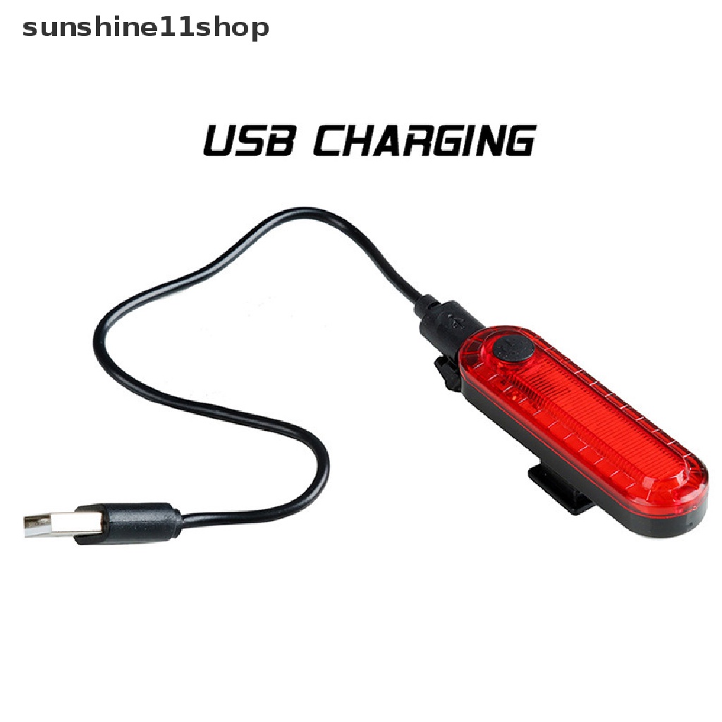 Sho Lampu Ekor Sepeda Waterproof Riding Front Rear Light LED USB Cycling Tail Lamp N
