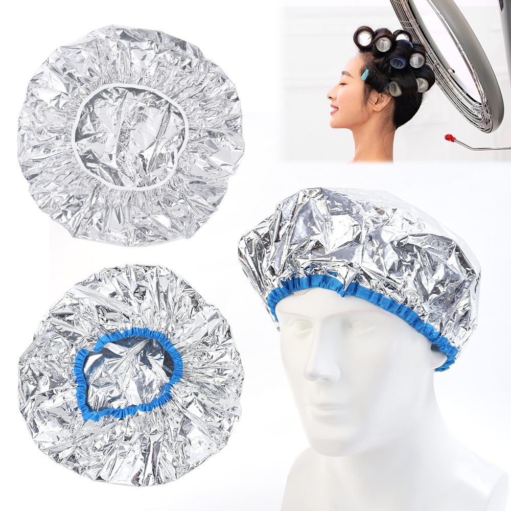 Elastis Tahan Air Peredam Panas Ultra-Tipis Rambut Perm Topi Tahan Air Tahan Debu Menutrisi Pewarna Rambut Topi Timah Foil Aluminium Foil Rambut Perm Topi Topi Pemrosesan Rambut Dapat Digunakan Kembali