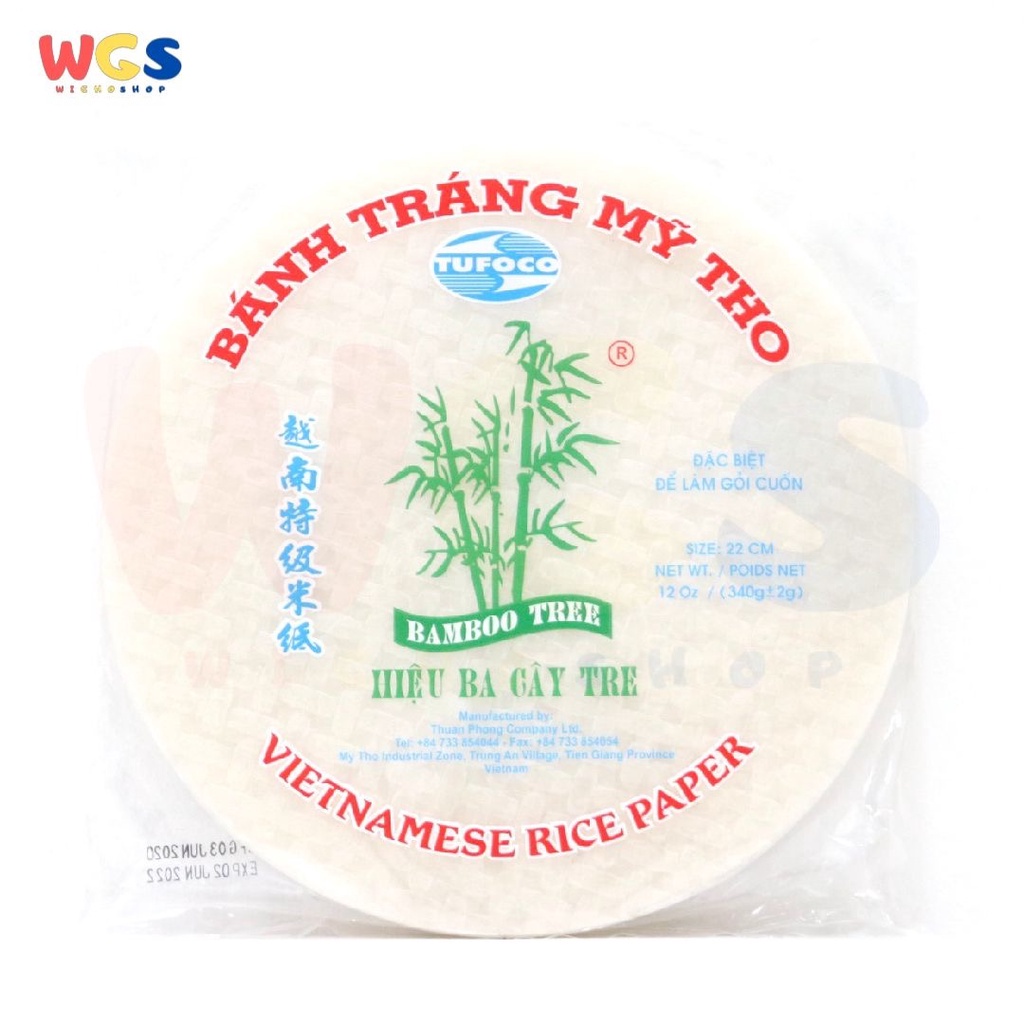 Banh Trang My Tho Bamboo Tree Rice Paper 炸米紙 22cm - 340 gr