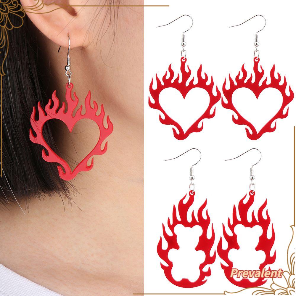 Preva Flame Earring Berlebihan Akrilik Fashion Kreatif