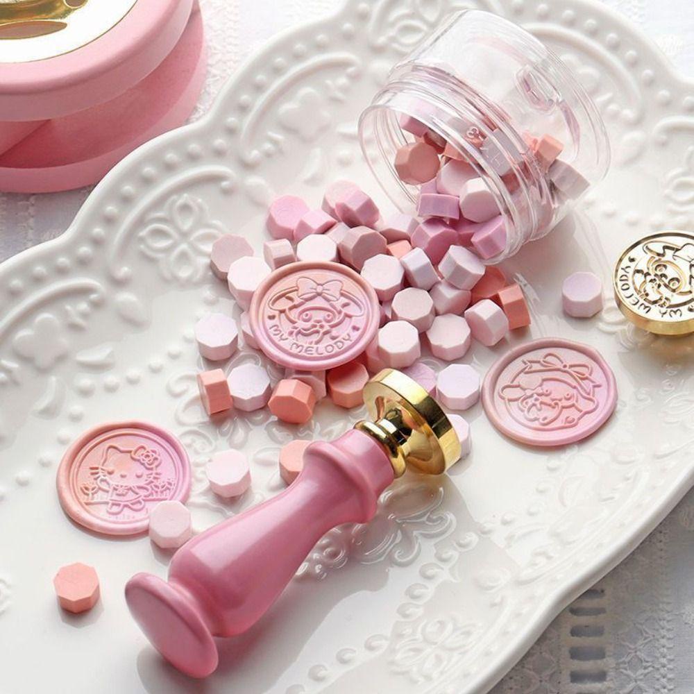 Lanfy Wax Seal Stamp Kartun Kartu Undangan Pernikahan Pertunangan Indah Cinnamoroll Fire Paint Seal Stamp