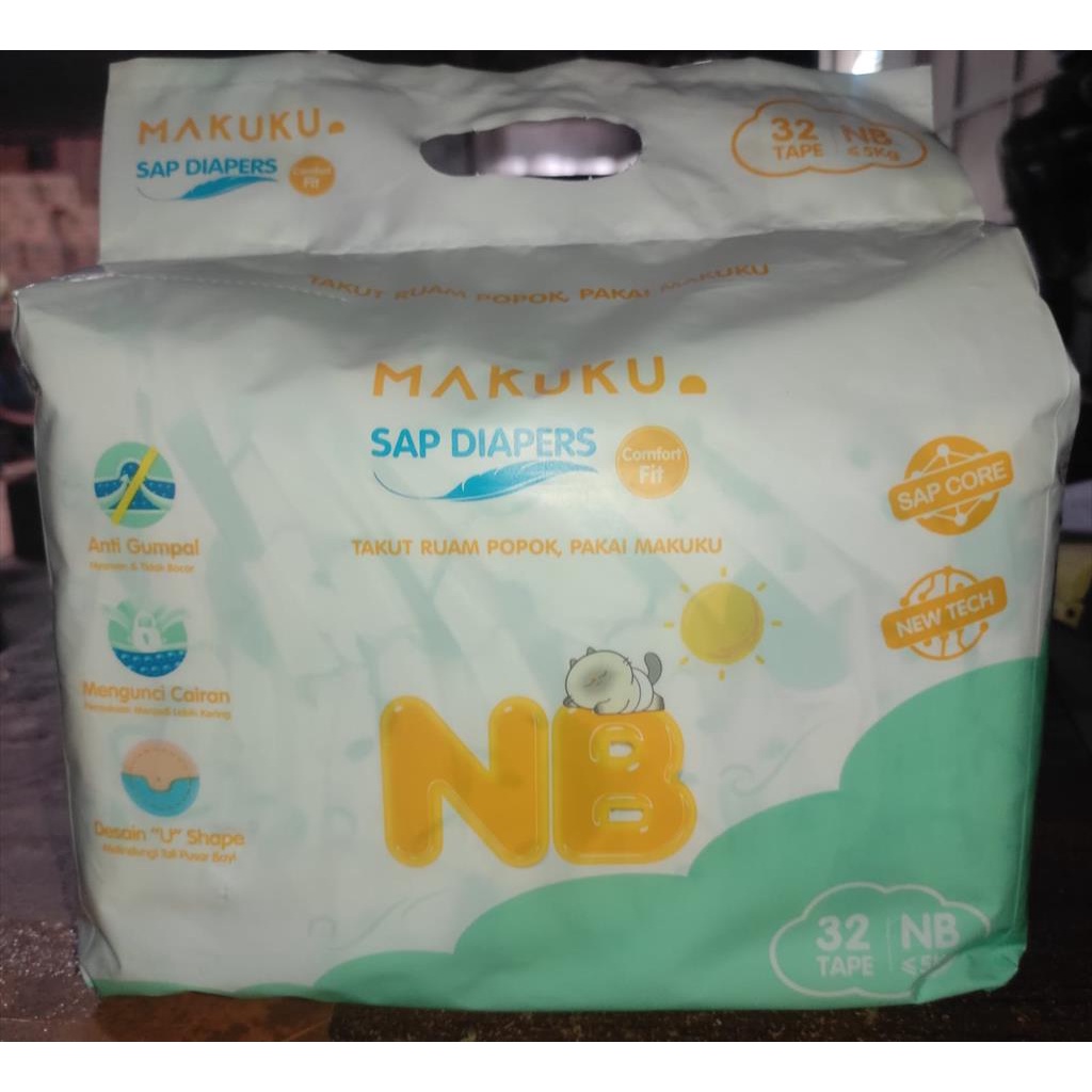 Makuku Air Diapers Comfort Fit Tape/Perekat NB 32