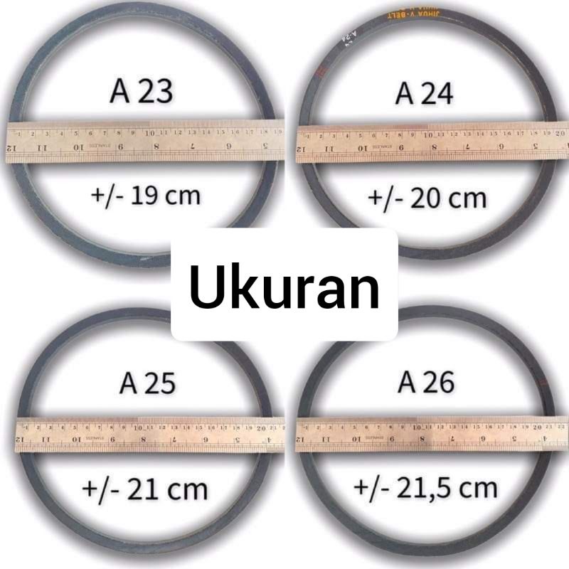 KARET VANBELT / V BELT UNTUK MESIN CUCI LENGKAP SEMUA UKURAN A 19 - 34