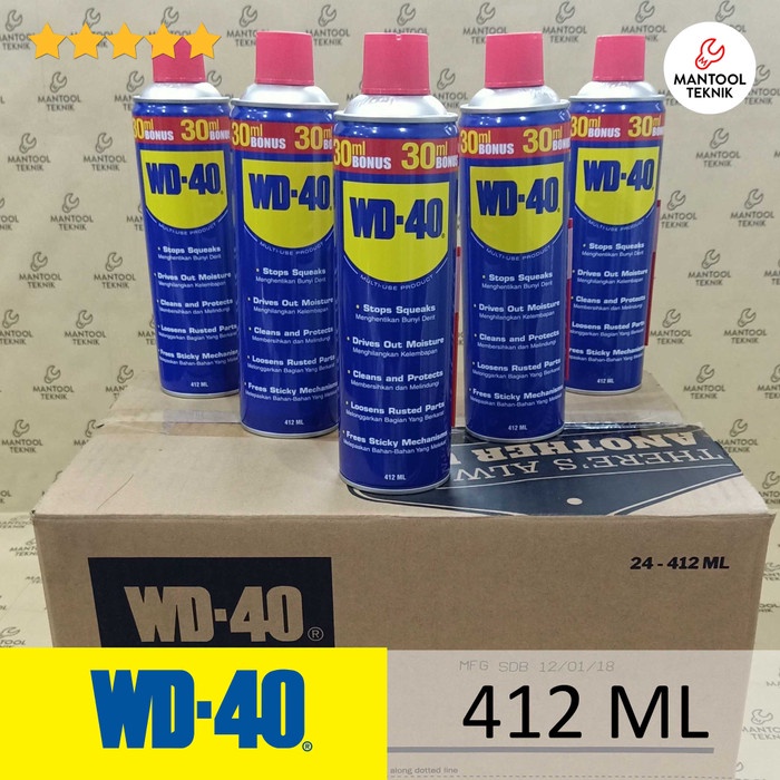 Terlaris Wd40 Wd-40 Wd 40 412 Ml Dus 24 Pcs
