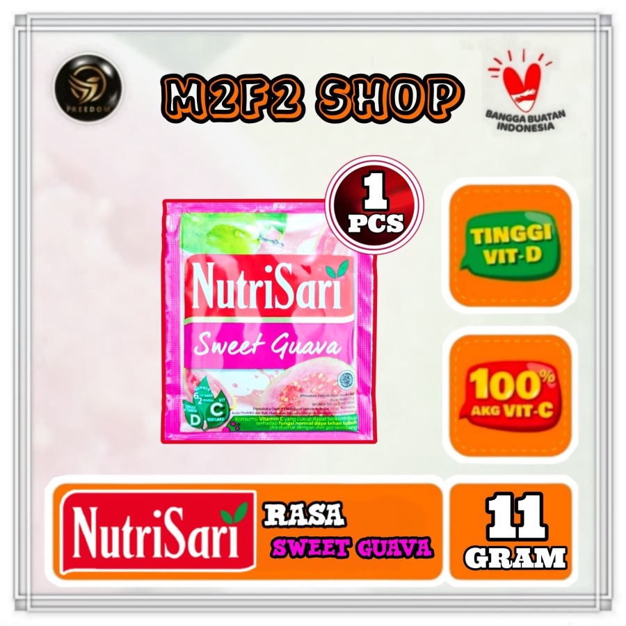 

NutriSari Minuman Serbuk Sweet Guava | Jambu Sachet - 11 gr (Kemasan Satuan)