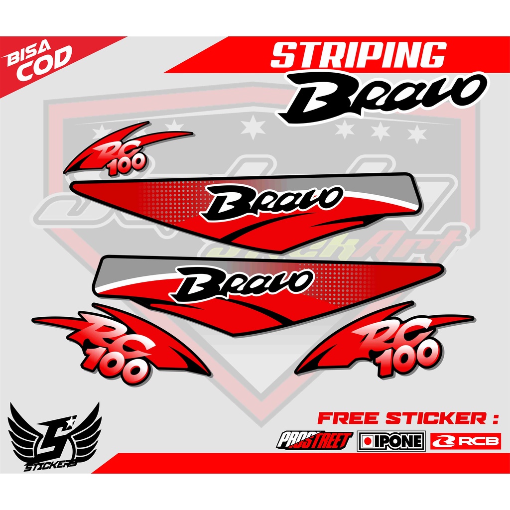 STRIPING VARIASI RC 100 BRAVO / STICKER LIST SUZUKI RC 100 BRAVO