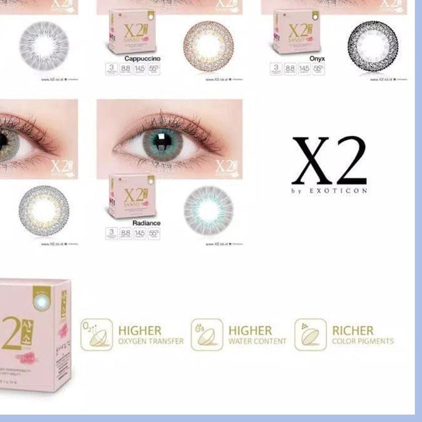 ♂ SOFTLENS X2 SANSO COLOR NORMAL & MINUS -0.50 sd -3.00 FREE LENSCASE DIA 14.5 MM BY EXOTICON SHADOW