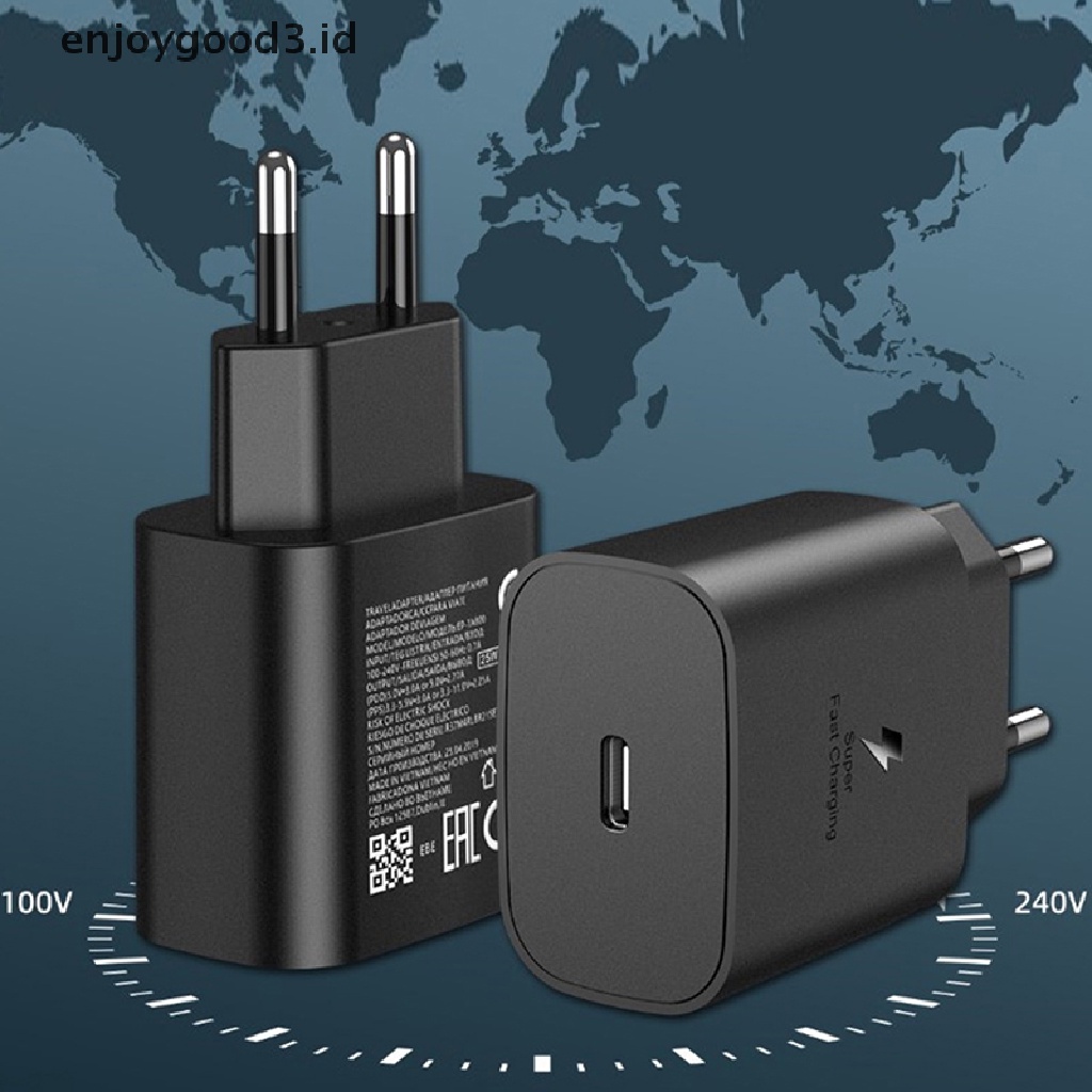 【 Rready Stock 】 Universal PD 25W Quick Charge Charger Travel Wall Charger Adapter EU Plug For Samsung Note10 S20 Super Fast Charger （ ID ）