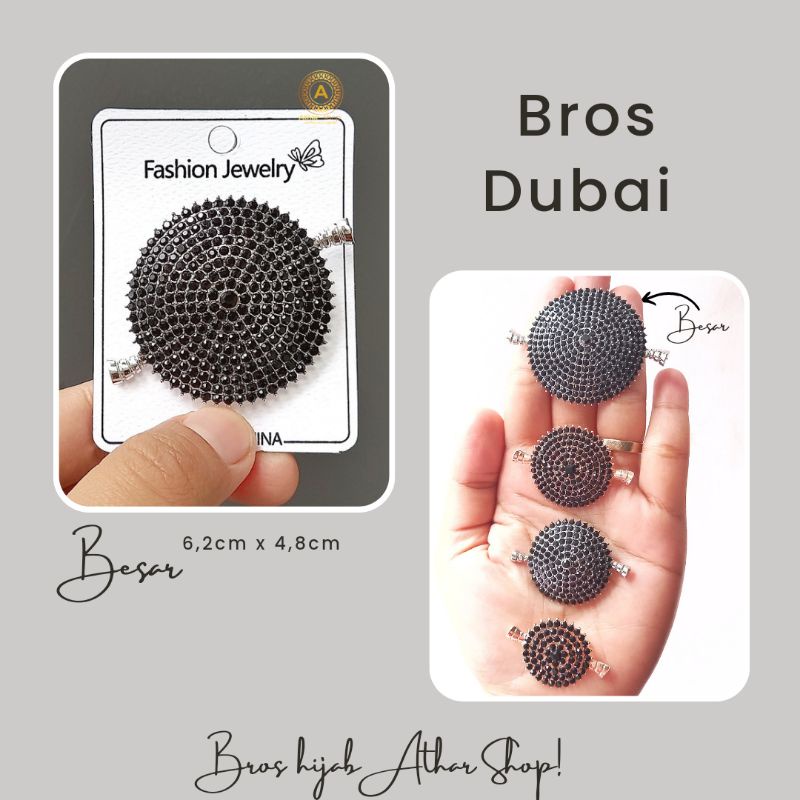 Bros Dubai/Bross Aceh/Pin Jilbab Bulat Full Permata Mewah/Bros Candi Borobudur by Bros hijab Athar Shop