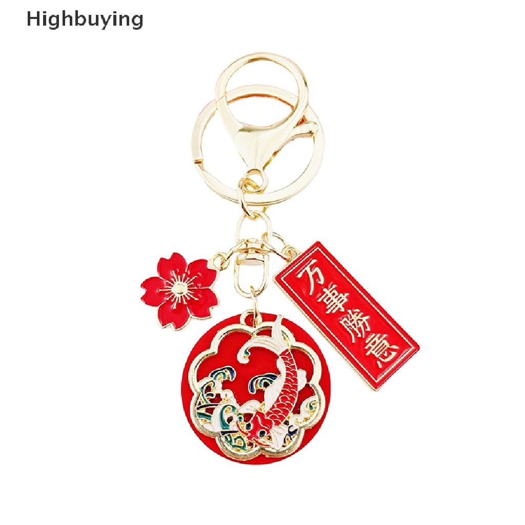 Hbid Fashion Gaya Cina Koi Greegs Gantungan Kunci Kreatif Kartun Awan Bunga Merah Keychain Liontin Tas Dekorasi Gantungan Kunci Mobil Glory