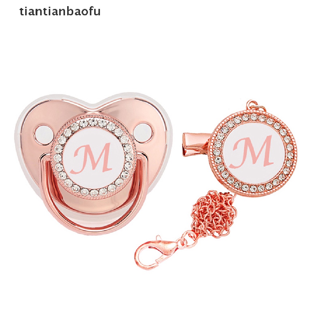 [tiantianbaofu] Rantai Klip Dot Bayi Baru Lahir Rose Gold Bling Silicone Baby Bayi Dot Butik