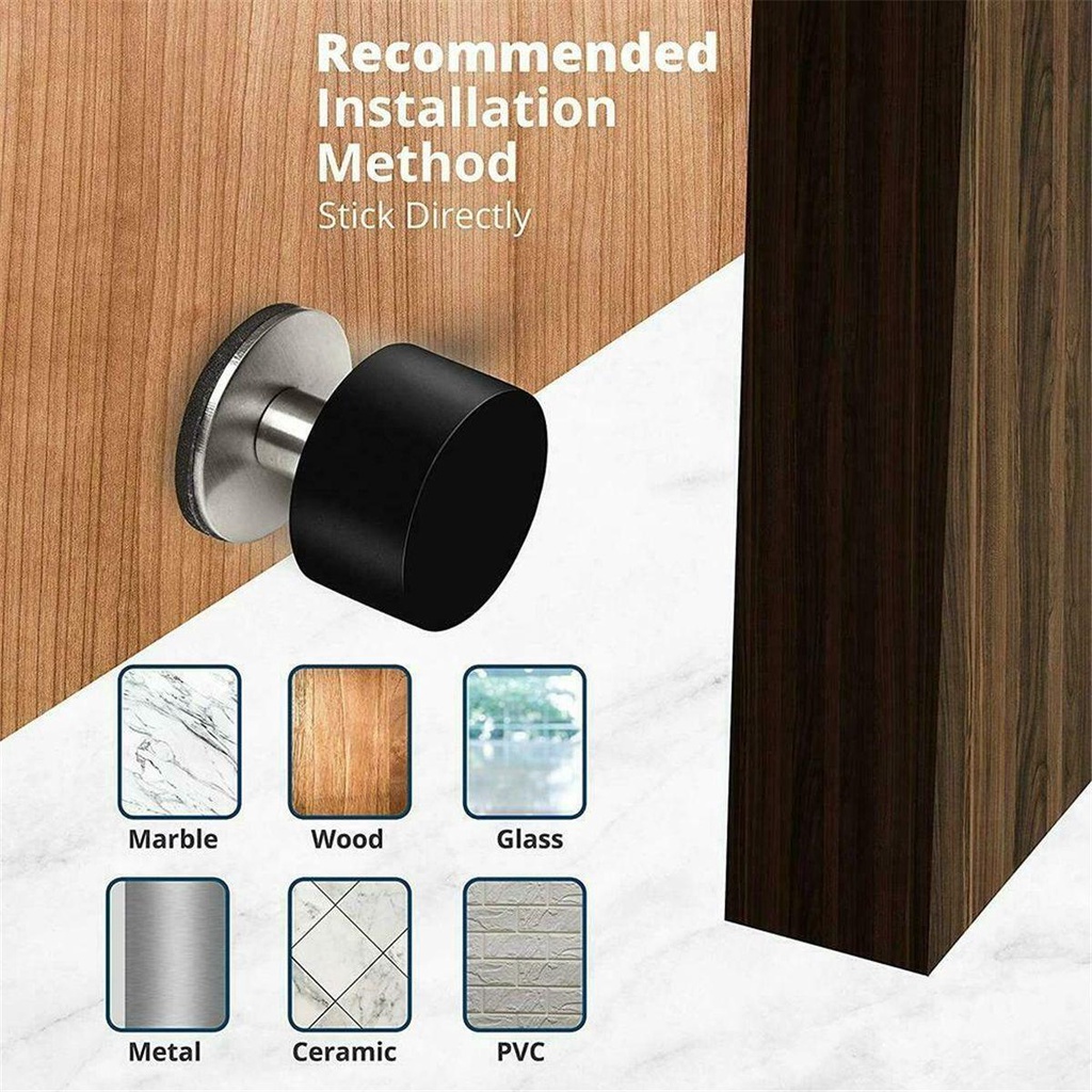 Penjaga Furniture Tahan Lama Aksesoris Perekat Diri Mute Doorstopper Gagang Jendela Rumah Crash Pad Dinding Anti-Tabrakan Bantalan Pelindung Stainless Steel Karet Door Stop