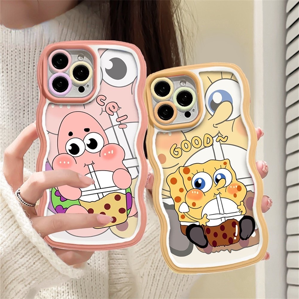 Soft Case Samsung A04E A04S A13 A03 A03S A50 A50S A30S A23 A22 A21S A12 A02S A11 A51 A10 A30 A52 A52S M12 A71 A53 A32 TPU Lucu Bubble tea SpongeBob Dan Patrick Star Phone Cover