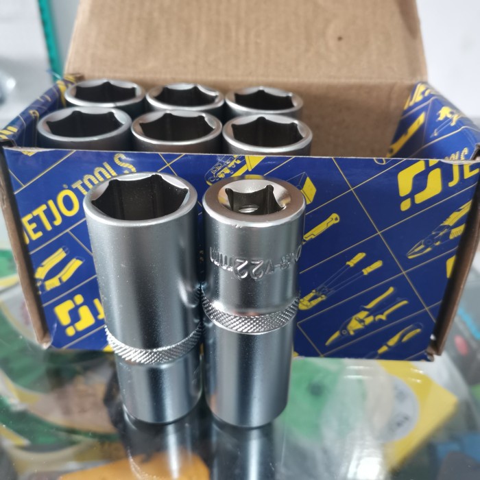 Kunci sok panjang 22 mm Lakoni Jetjo socket deep wall 1/2" shock sock