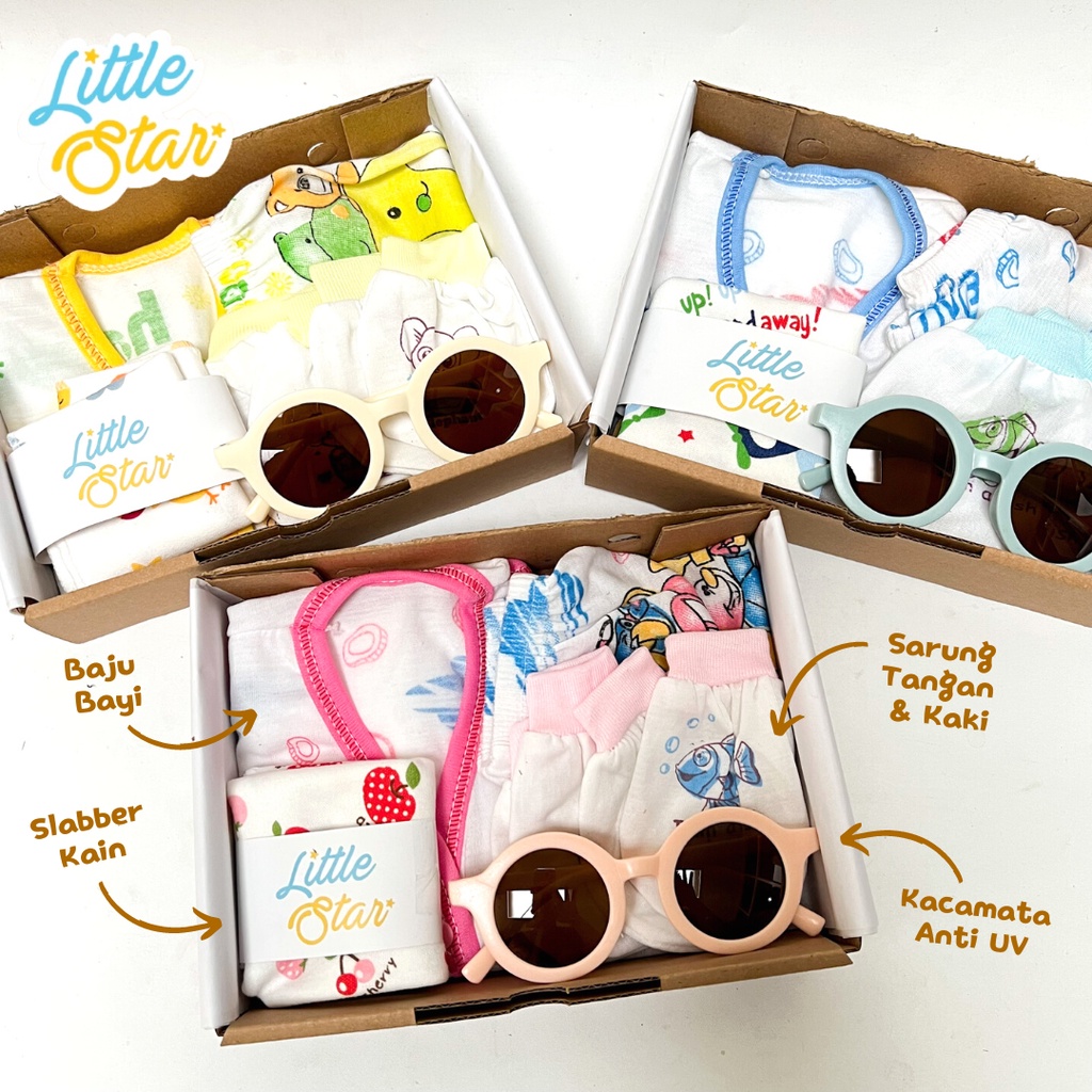 6in1 Mini Baby Gift Set Hampers Baju Bayi Newborn Kado Lahiran Unisex