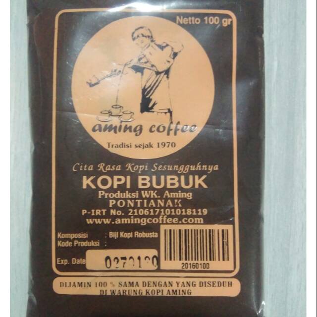 

NS - 100 gr Kopi Bubuk Aming Coffee Khas Pontianak Kalimantan 100gr