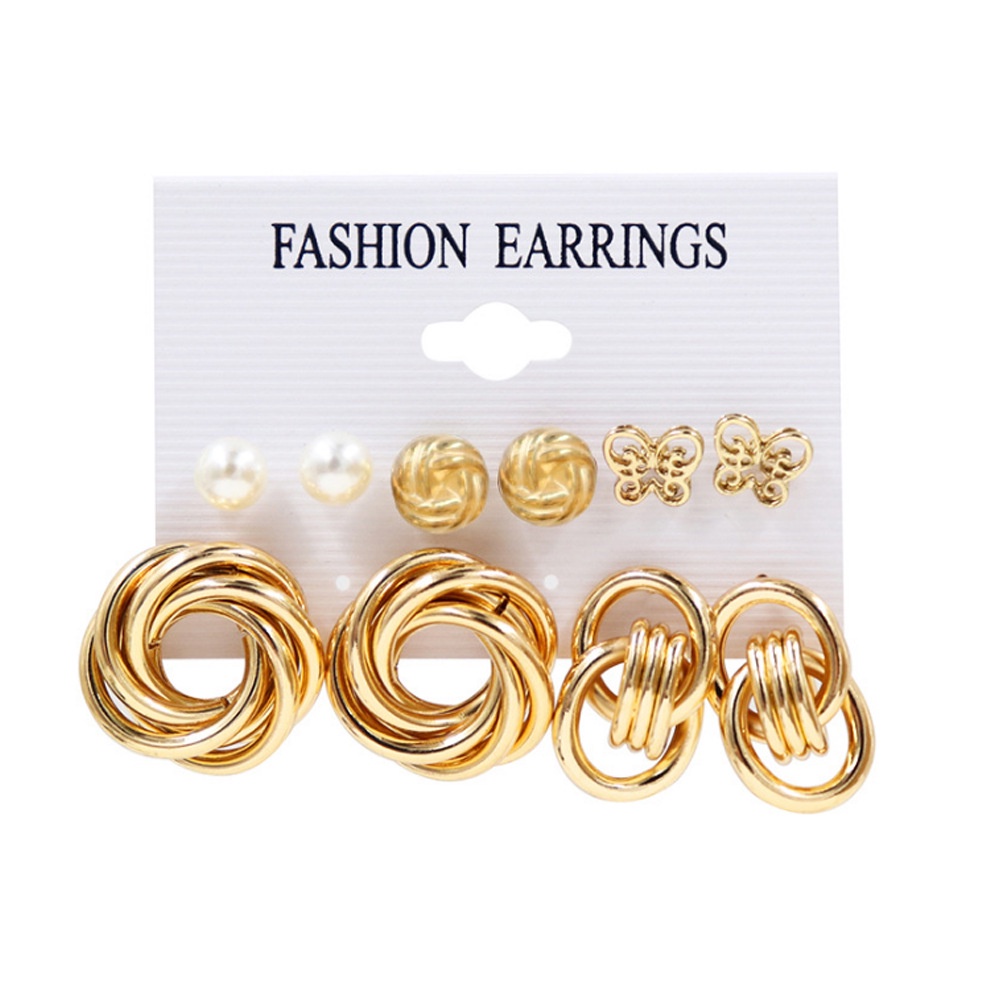 Anting Mutiara | 6 Pasang Anting | Anting Rumbai | Aksesoris Wanita | Sendok Garpu Bahan Stainless steel