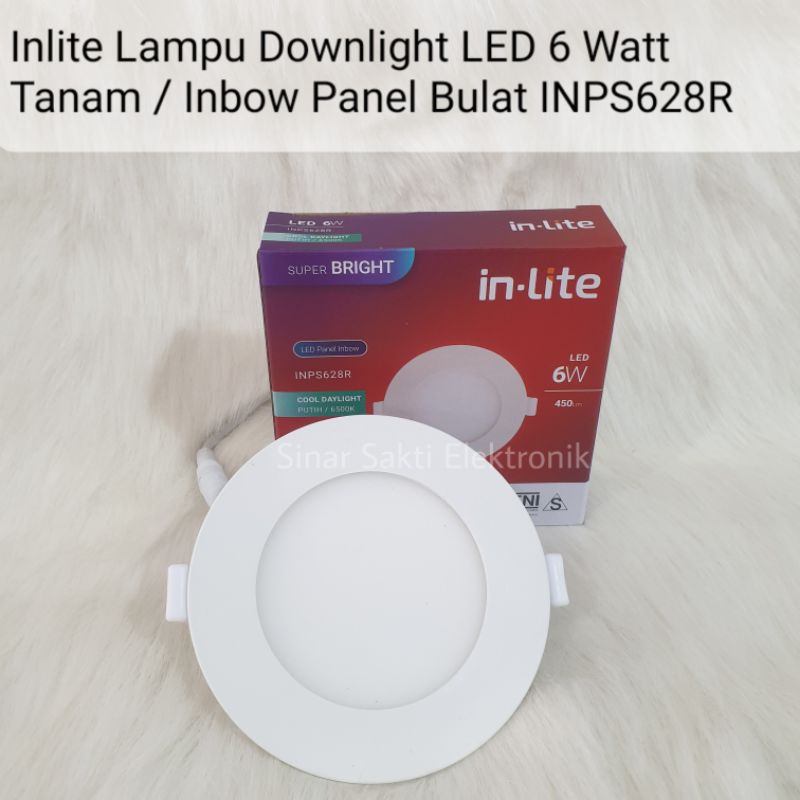 Inlite Lampu Downlight LED 6 Watt Plafon Tanam IB Inbow Panel Bulat 6w In lite INPS628R