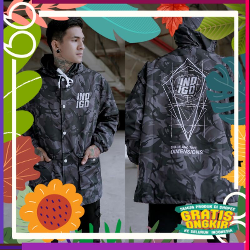 Jaket Semi Parka Pria Parasut Outwear Waterproof Anti Air / jaket original indigo / jaket casual / s