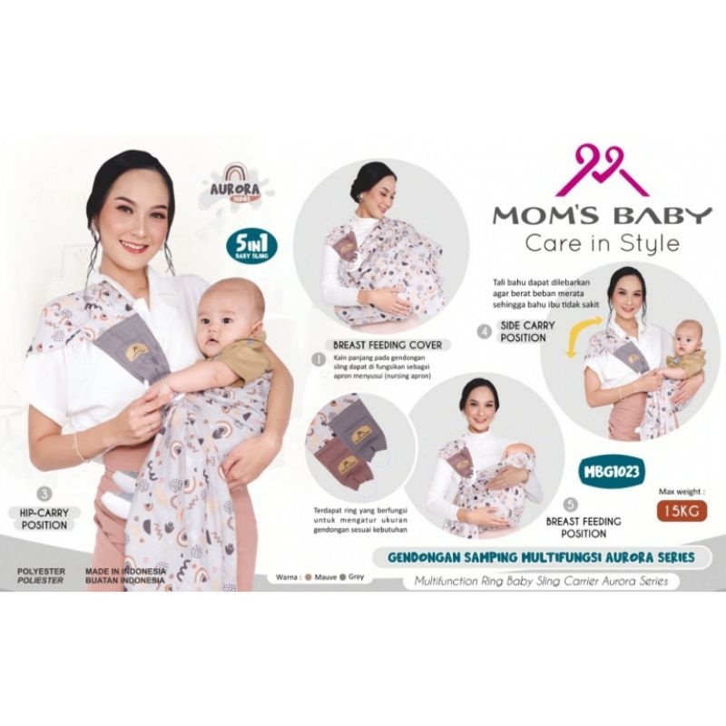 GEND93 MOMS BABY GENDONGAN SAMPING MULTIFUNGSI WILONA MBG1020| AURORA SERIES