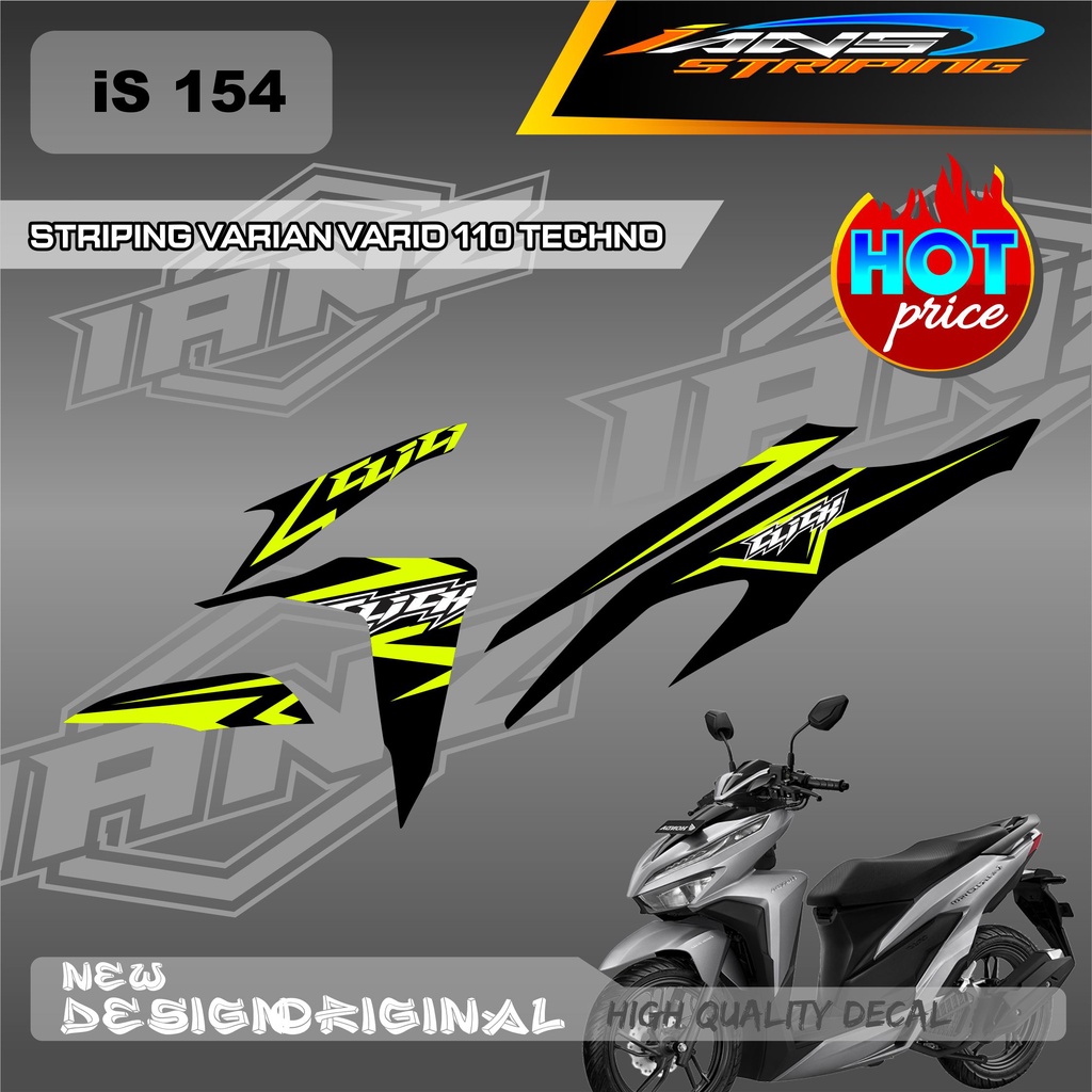 LIST VARIO TECHNO 110 OLD / HONDA VARIO TECHNO 110 MENGGUNKAN BAHAN BERKUALITAS /  TIDAK MUDAH PUDAR / DECAL KERETA VARIO TECHNO IS154