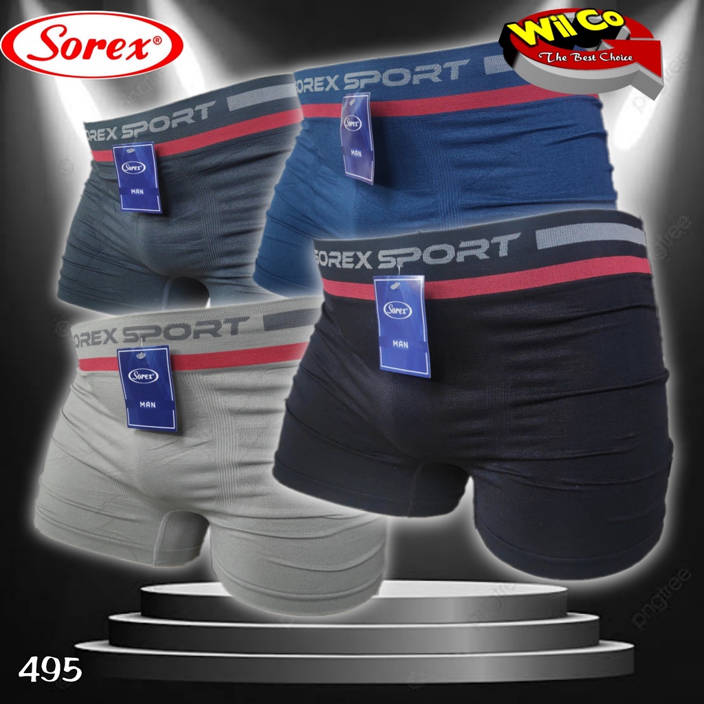 K495 - [Harga Per 1 Potong] CELANA DALAM BOXER PRIA PREMIUM SOREX SIZE (M-L) - (XL-XXL)