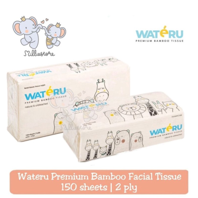 Wateru Premium Bamboo Facial Tissue 150's (2 ply)