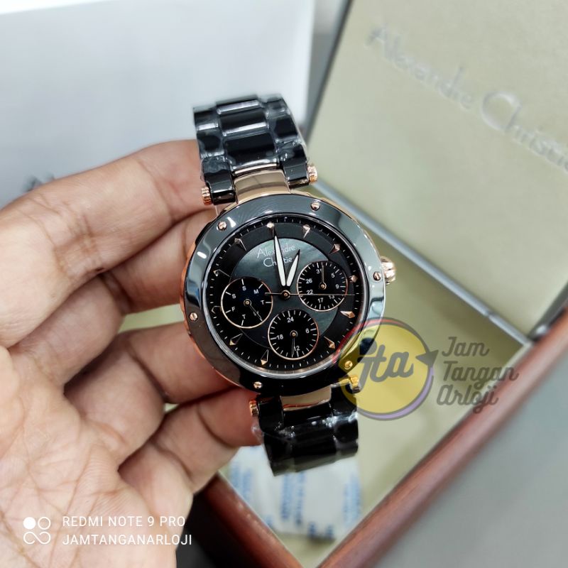 New Alexandre Christie Wanita AC2807 Rosegold Black Jam Tangan Cewek AC 2807 BFBRGBA