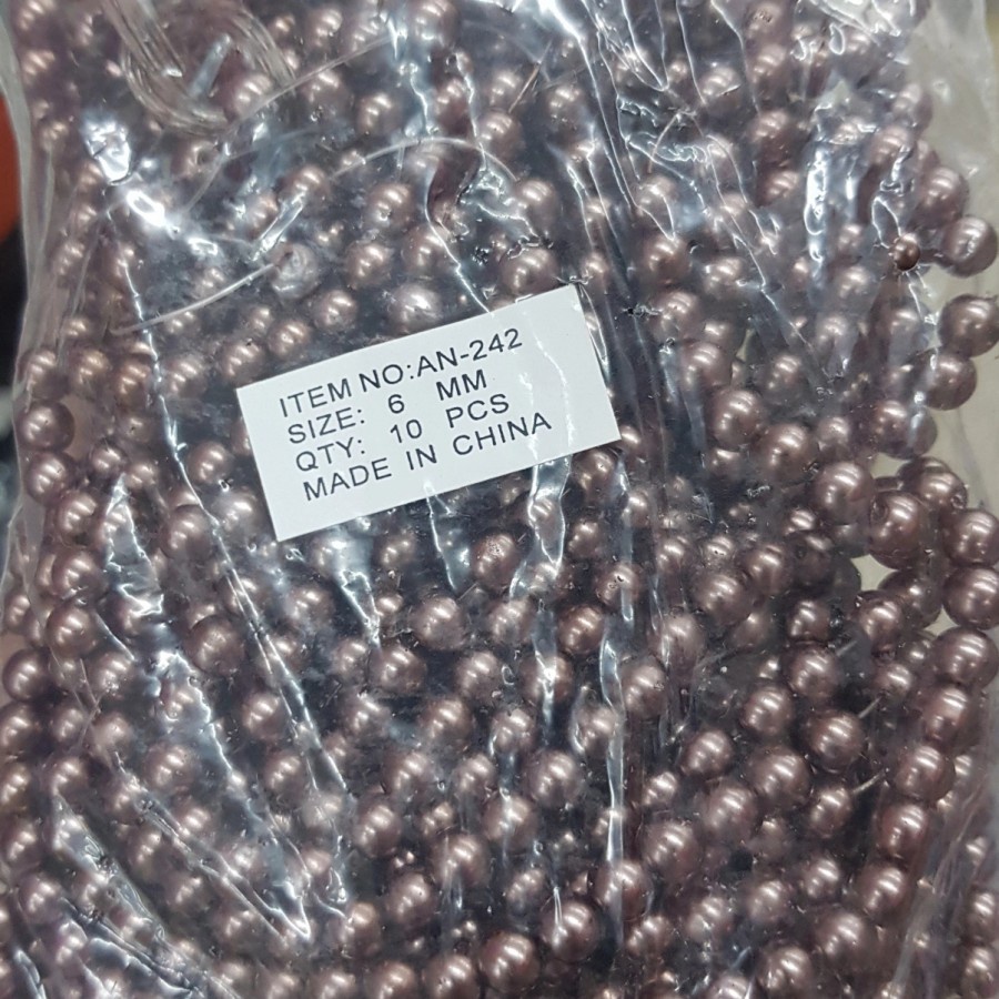 1PON Mote Mutiara Berat 6mm-450 GRAM Mote Mutsin Berat - Putih, 1 PON / 450GRAM