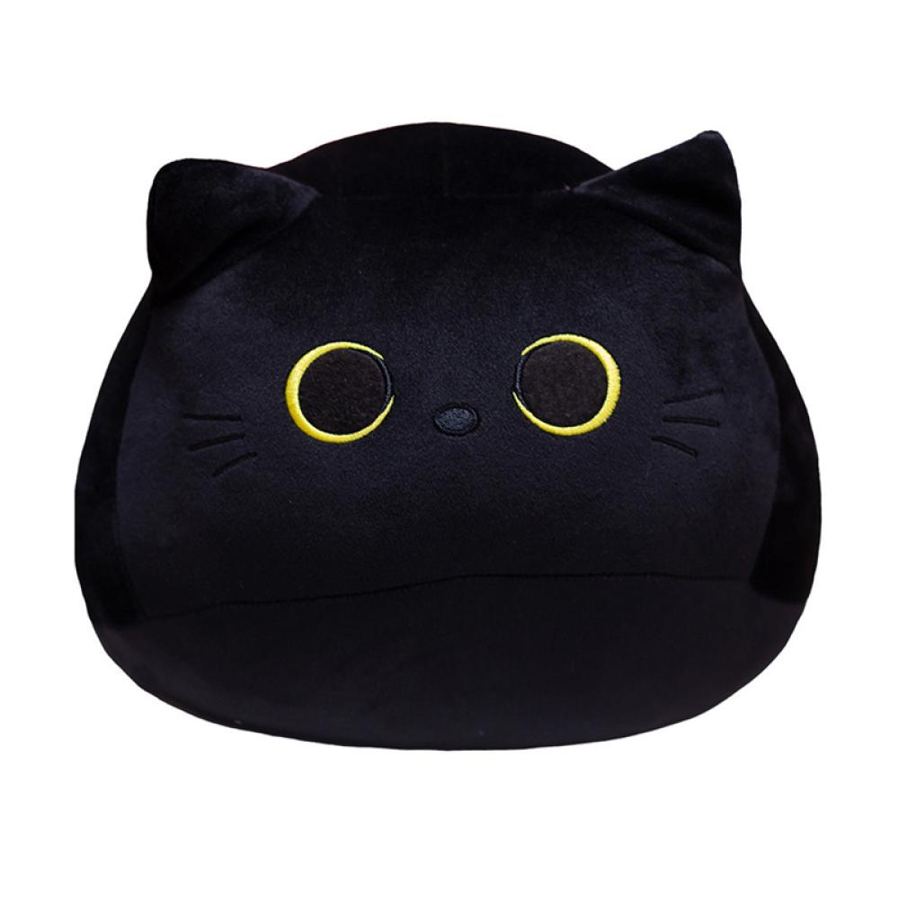 Timekey8 /30/40cm Kawaii Black Cat Plush Toys Boneka Kartun Hewan Lucu Bantal Dekorasi Rumah Cuddly Plushie Untuk Anak Laki-Laki Perempuan Anak Kids S7V3