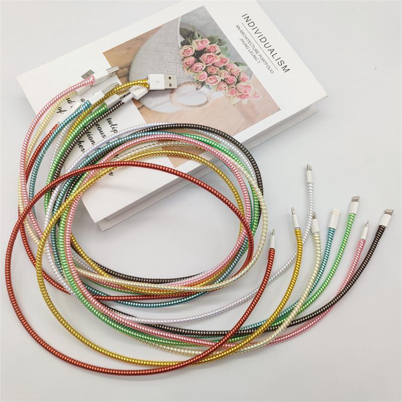 T&amp;Y Pelilit Kabel Spiral Warna Metalic 1.5Mtr Pelindung Cable Hp Charger Universal Cord Protector Color Lilitan Kabel Headset Murah Import