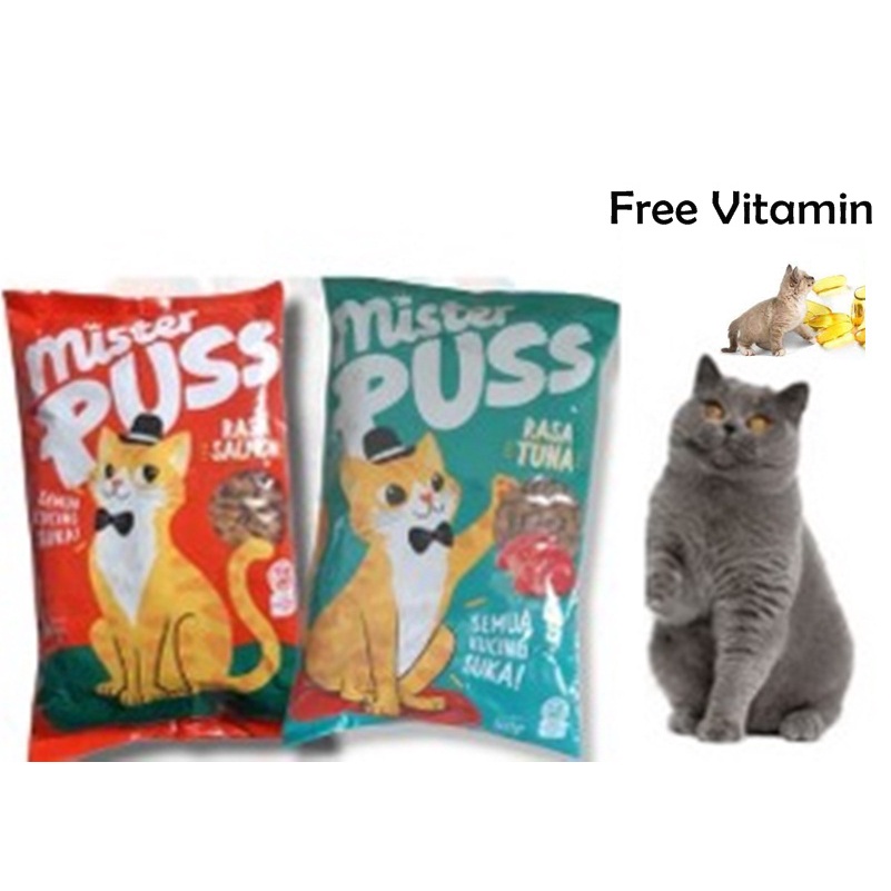 Makanan Kucing Mister Puss Mr Puss 500gr Free Vitamin Premium Quality Dewasa &amp; Kitten Dry Food Pakan Kering Pelet