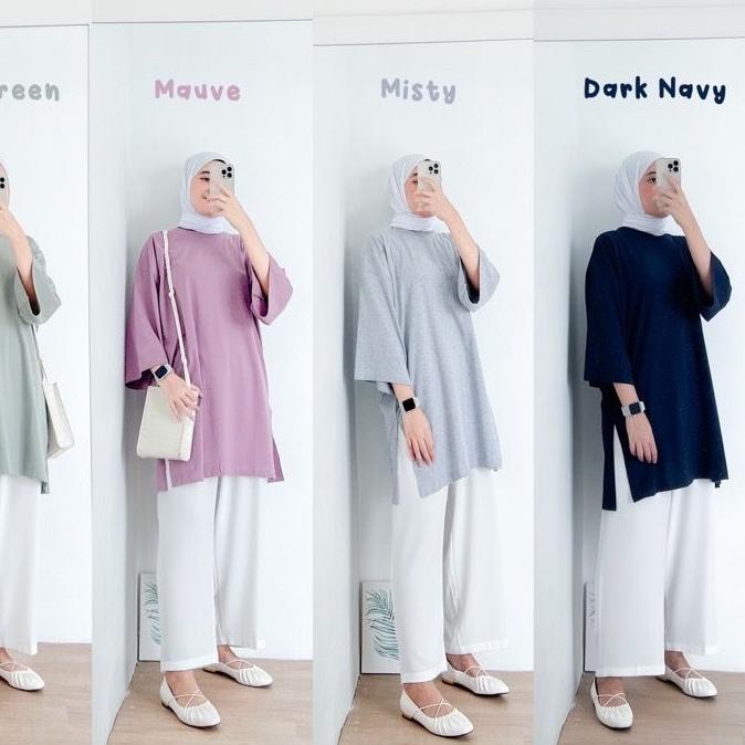 ✼ AFI - MC - Myza Oversize XXL Slit Blouse / Top Hijab ♢