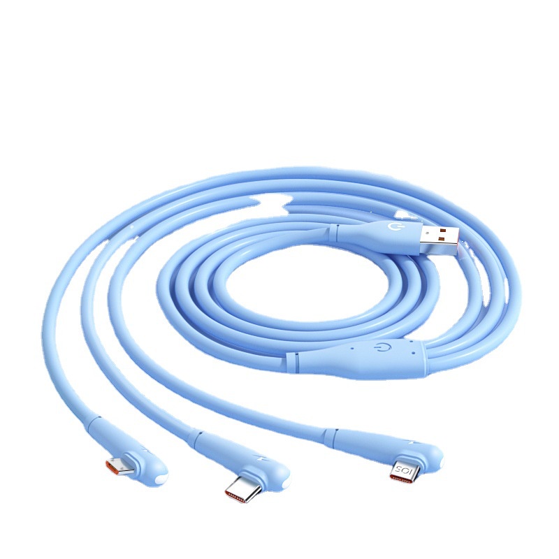 Kabel Cas 66W 3in1 6A Type-C Fast Charging 2.4A Lightning Charge 2A Untuk Micro Fast Charging Cable