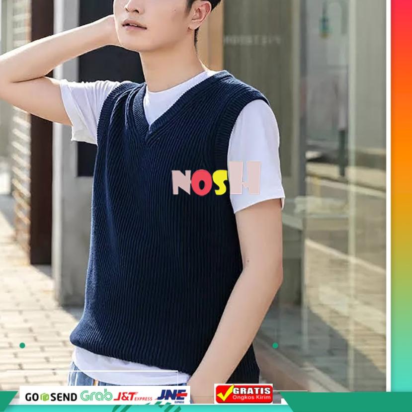 ✲ Rompi Rajut Pria Polos - Ian / Rompi Cowok / Rompi Pria Polos NOSH ❋