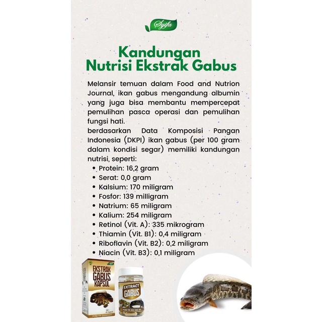 Kapsul Ekstrak Sari Ikan Kutuk Gabus Albumin Untuk Obat Penyembuh Pengering Luka Bakar Diabetes Jahitan Sunat Pasca Melahirkan Operasi Cesar Caesar