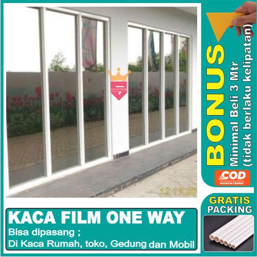 Sticker Stiker Kaca Film Jendela Rumah One Way Silver