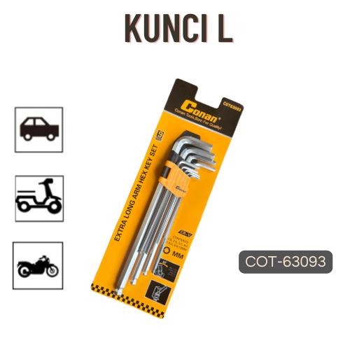 SET KUNCI L BALL POINT 9PCS / HEX KEY COT63091 COT63092 COT63093