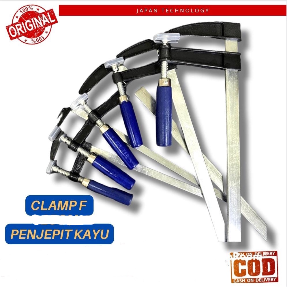 Klem Jepit F Clamp Papan Kayu Heavy Duty Woodworking Klem BELTER 80X500mm Penjepit serbaguna 50CM