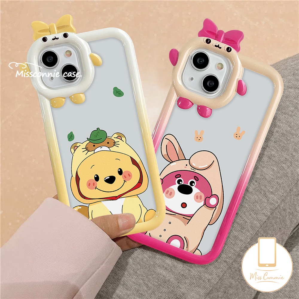 Redmi 10a1 9A 10A 9T 10C A1+9C Mi 11 Lite POCO X3 Pro NFC M3 Note9 10s 11s 8 11Pro+10Pro 10 11 9 Cute Strawberry Bear Manyo Little Monster Lens Winnie The Pooh Soft Sarung