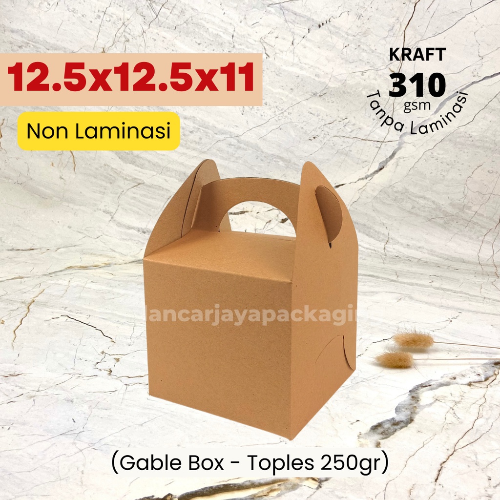 

Gable Box Tas Jinjing Kemasan Toples Kotak Souvenir Hampers Kue Snack 12.5x12.5x11 cm