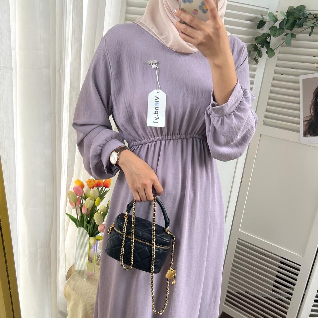 Dress Wanita Korea Maxi Fashion Casual Lengan Panjang Tunik Long Wanita E.36