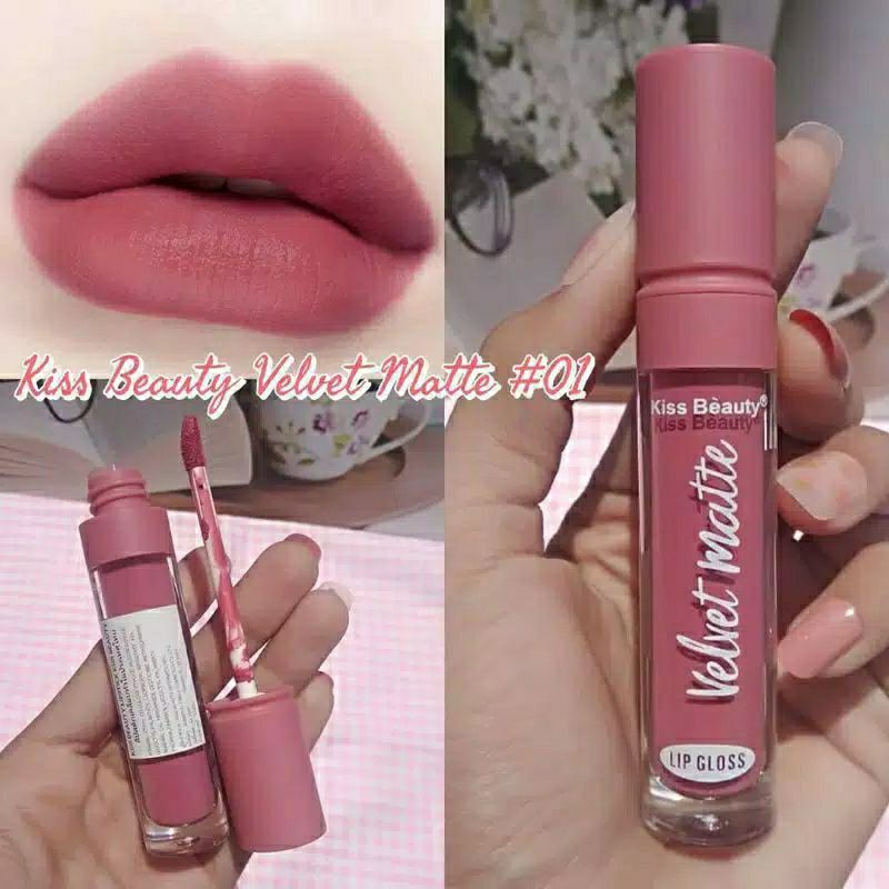 (COD) BEBAS PILIH WARNA LIPMATTE VELVET NUDE KISS BEAUTY