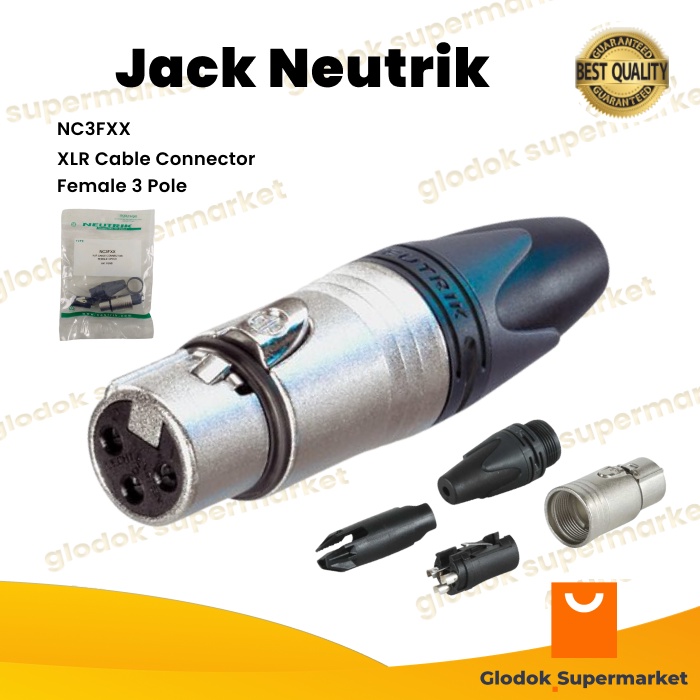 Jack Neutrik NC3FXX Jek Akai XLR Cable Connector Female 3 Pole