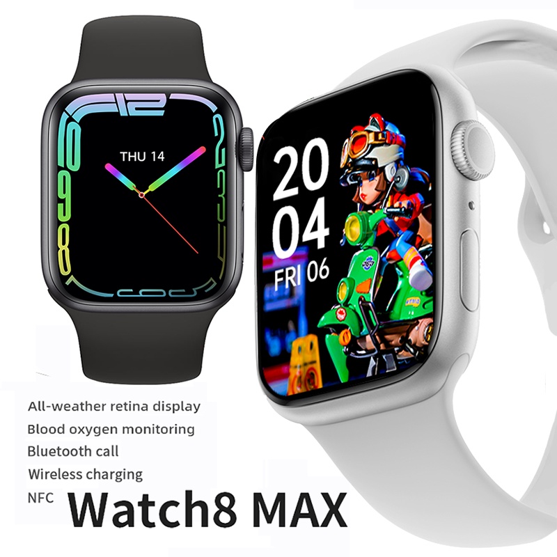 GARANSI❤️IWO Watch8 Max SERI 8 Smartwatch 1.85 inches Full Square Screen NFC Jam Tangan Pintar Pria Wanita