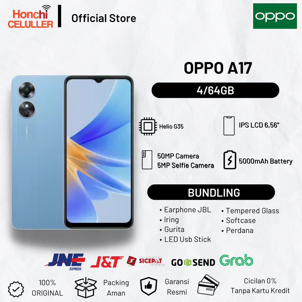 OPPO A17 4/64 GB GARANSI RESMI OPPO INDONESIA