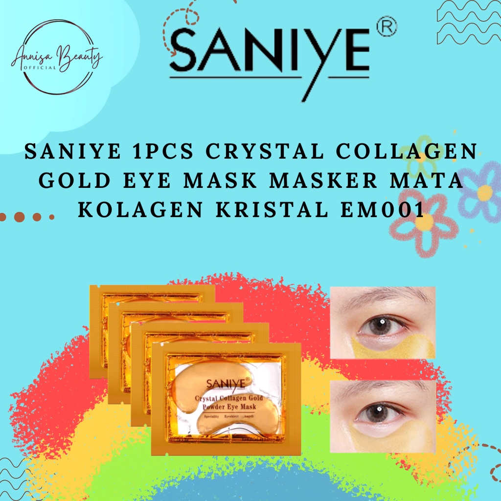 [100%ORIGINAL] SANIYE 1pcs Crystal Collagen Gold Eye Mask Masker Mata Kolagen Kristal