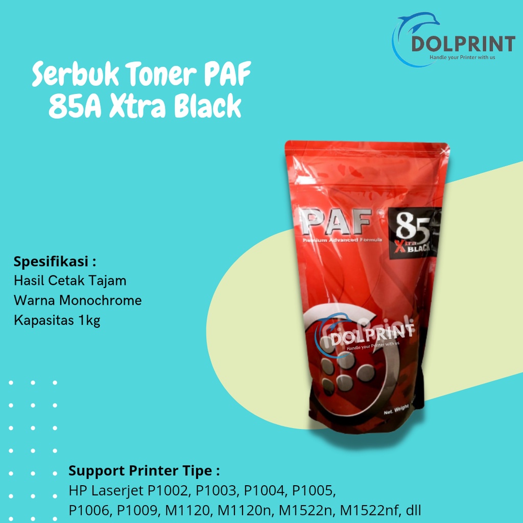 Serbuk Toner PAF 85A 35A 36A 83A 78A Serbuk Toner Cartridge PAF (Premium Advance Formula) 85A