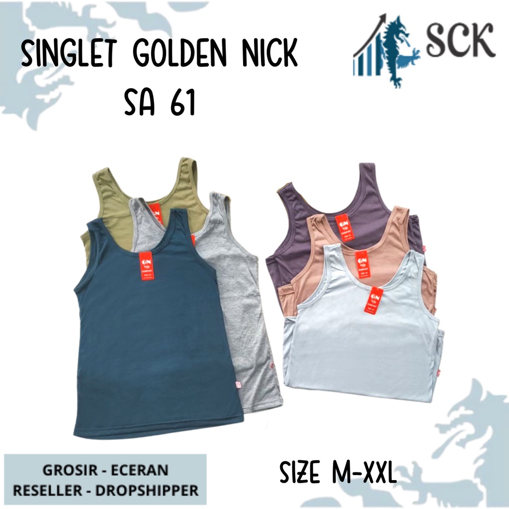 Singlet Wanita GOLDEN NICK SA 61 Warna Muda / Tanktop Tali Besar / Pakaian Dalam Olahraga Fitness Yoga - sckmenwear GROSIR